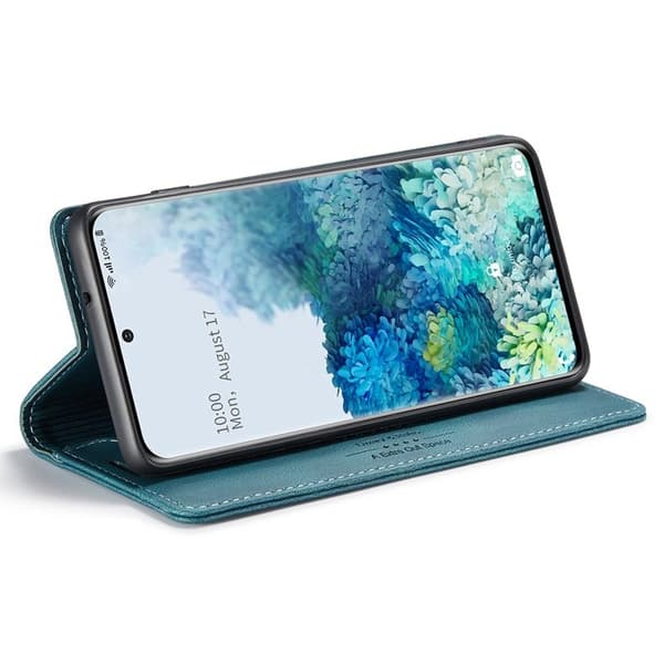 AUTSPACE A01 Plånboksfodral för Samsung Galaxy S20 Plus Konstläder - Blå