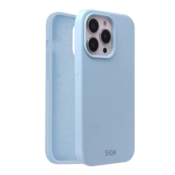 SiGN iPhone 15 Pro Mobiltaske Flydende Silikone - Lyseblå