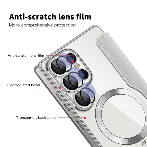 Galaxy S25 Ultra Plånboksfodral MagSafe RFID-Skydd - Silver Silver
