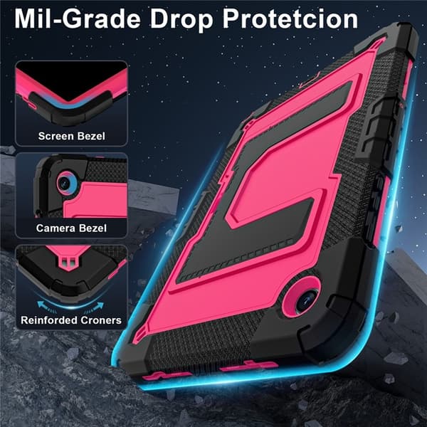 Galaxy Tab A9 Plus Skal Kickstand Med Rem Anti Drop Rosa
