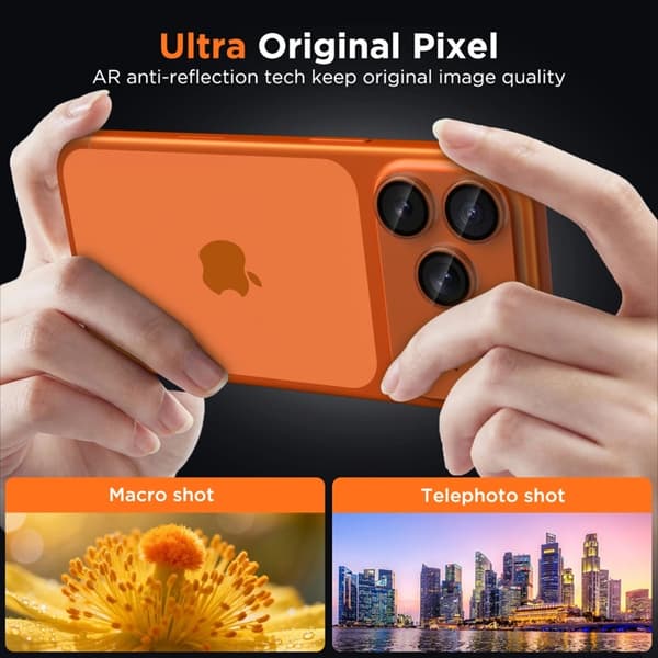 Tech-Protect iPhone 17 Pro kameralinsedæksel Hybrid Glas Camfull Fit Plus - Klar Transparent