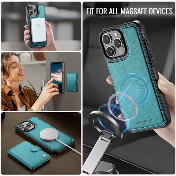 JEEHOOD J09 Mobilskal till iPhone 14 Pro RFID Låsfunktion Grön