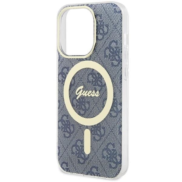 Guess iPhone 15 Pro -puhelinkuori Magsafe IML 4G - Sininen Blå