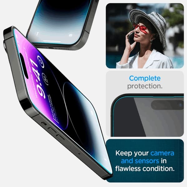 Spigen iPhone 14 Pro Härdat Glas Skärmskydd Ez-Fit 2-Pack - Clear Transparent