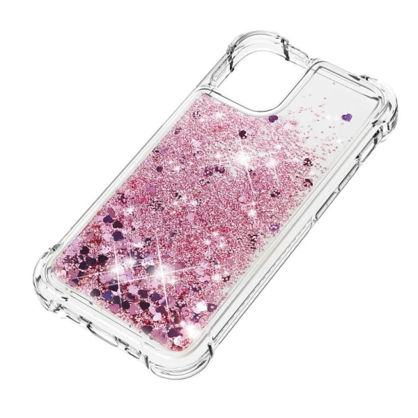 Drop-proof Glitter Pailletter Cover til iPhone 13 Pro - RoseGold