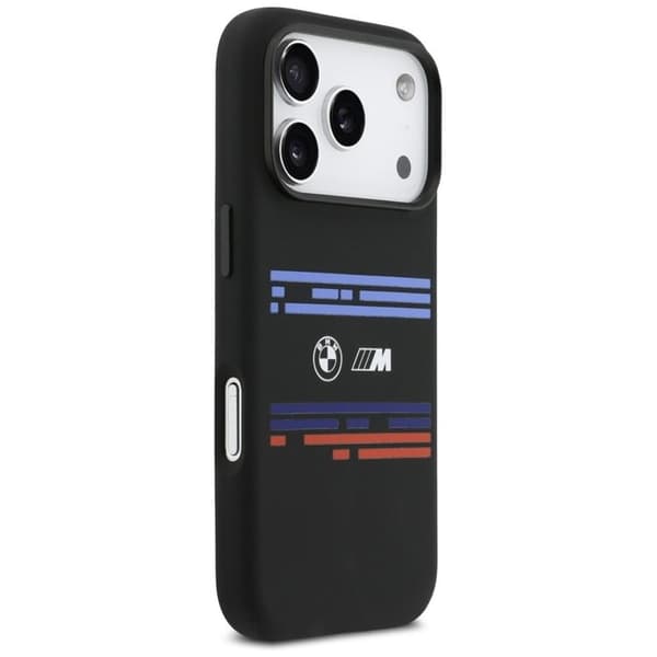 BMW Mobilskal till iPhone 17 Pro MagSafe Silikon Horizontal Line Svart