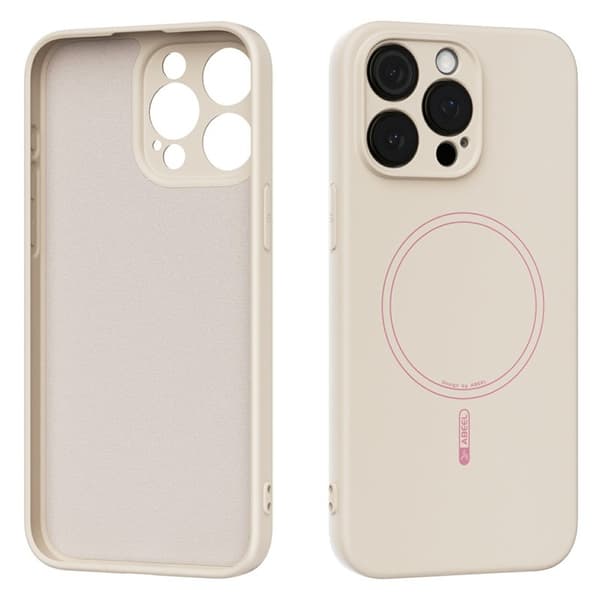 ABEEL Mobilskal till iPhone 13 Pro Max MagSafe Liquid Silicone Beige