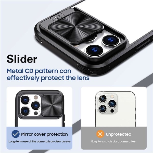 iPhone 14 Plus Cover Kamera Slider - Sort