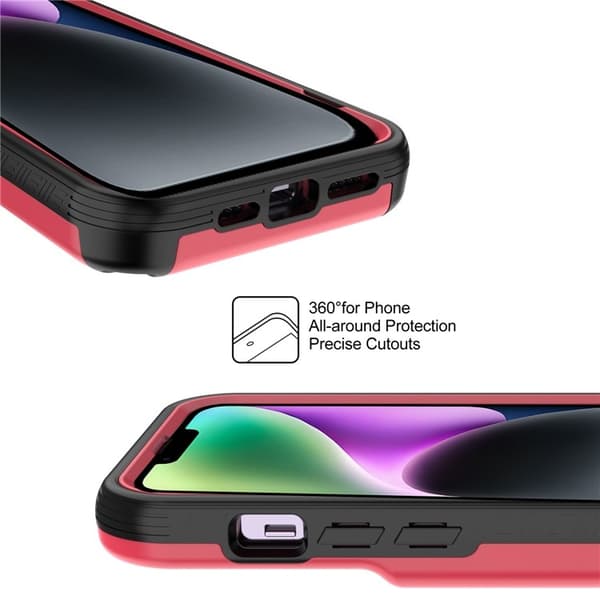 iPhone 14 Plus Skal Korthållare Mirror Kickstand - Röd Röd