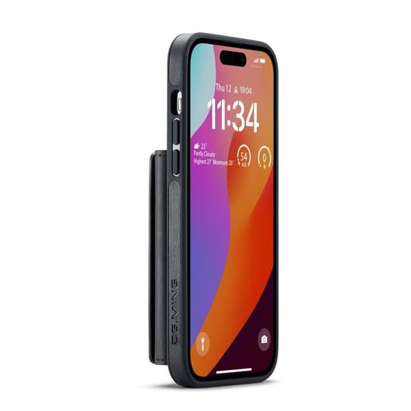 DG.MING M5 Series Mobilskal till iPhone 16 Pro Max Magnetisk Konstläder Svart