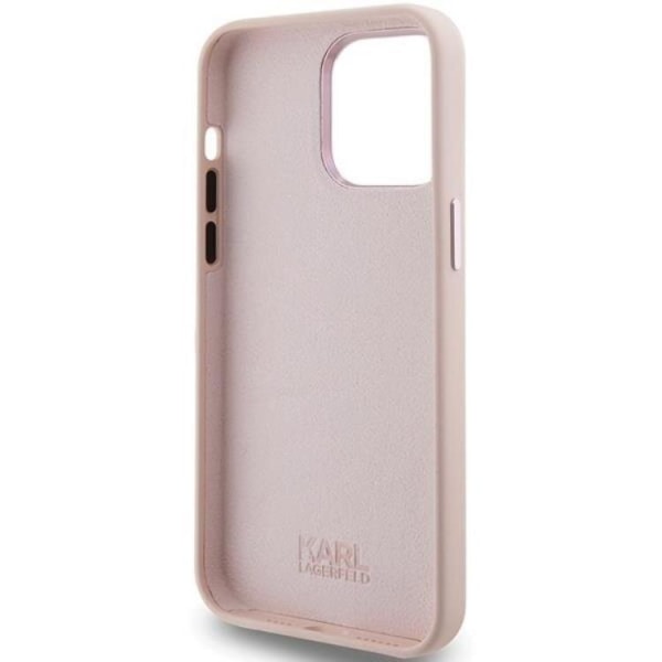 KARL LAGERFELD iPhone 15 Mobilskal Silikon Choupette Metal Pin