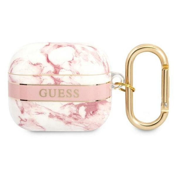 Guess AirPods 3 Skal Marble Strap Collection - Rosa