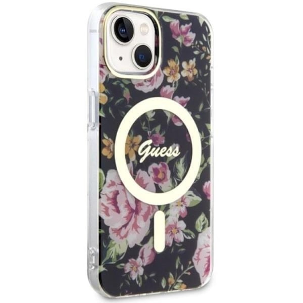Guess iPhone 14 Mobilskal MagSafe Flower - Svart Svart