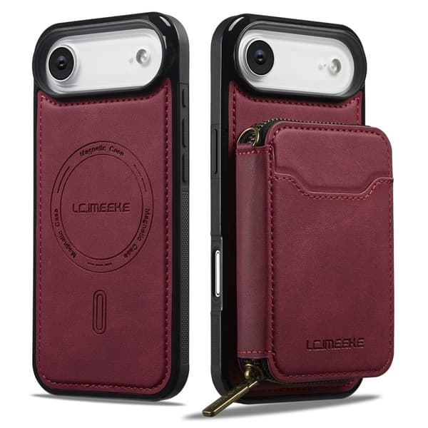 LC.IMEEKE L6 iPhone Air Plånboksfodral Magnetiskt - Röd Konstläder