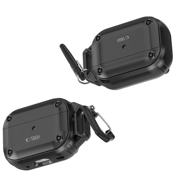 Tech-Protect Apple Airpods Pro 1/2 Skal Rough Hook - Svart Svart