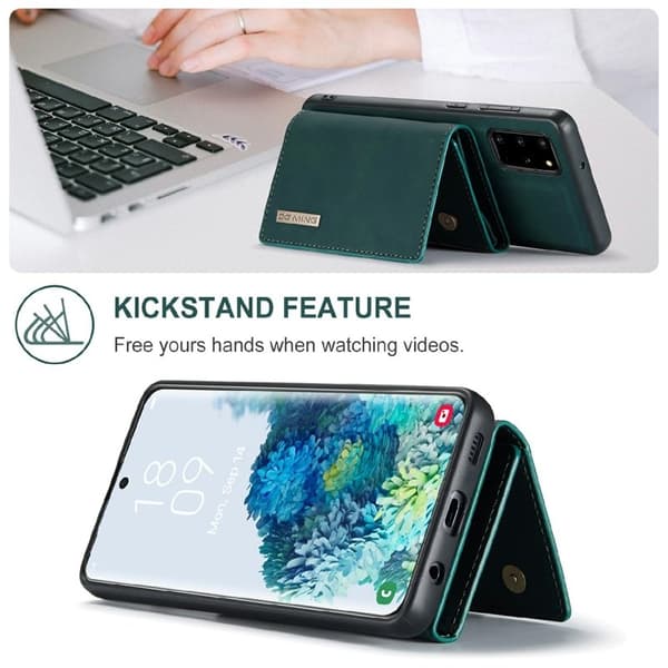 DG.MING Magnetiskt Plånboksfodral för Samsung Galaxy S20 Plus - Grön