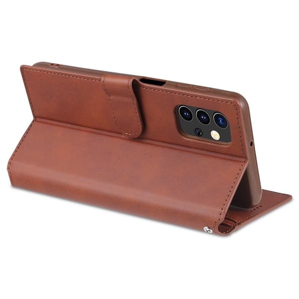 AZNS Dual-sided Magnetic Clasp Plånboksfodral i Konstläder - Brun
