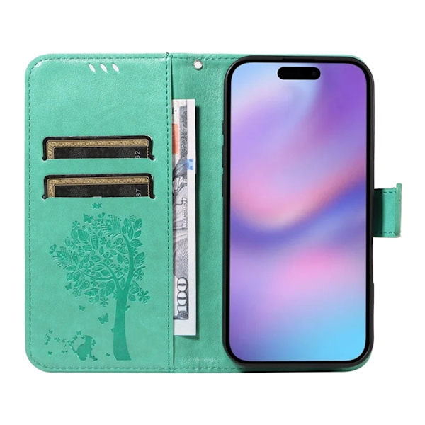 iPhone Air Konstläder Plånboksfodral Tree Pattern - Grön Grön