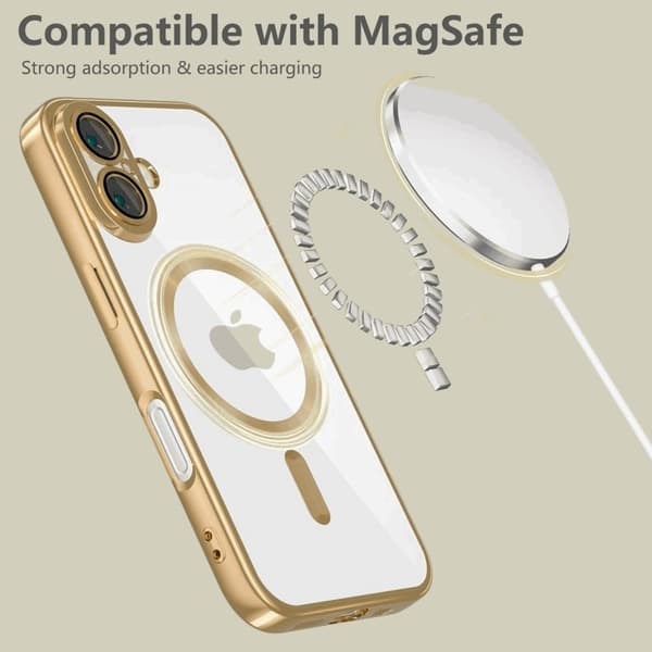 Tech-Protect telefontaske til iPhone 16e Magsafe Magflex - skinnende guld Guld