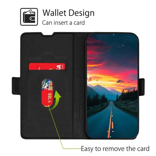Xiaomi 13 Lite Pungeetui Dual Magnetic Clasp - Sort Svart