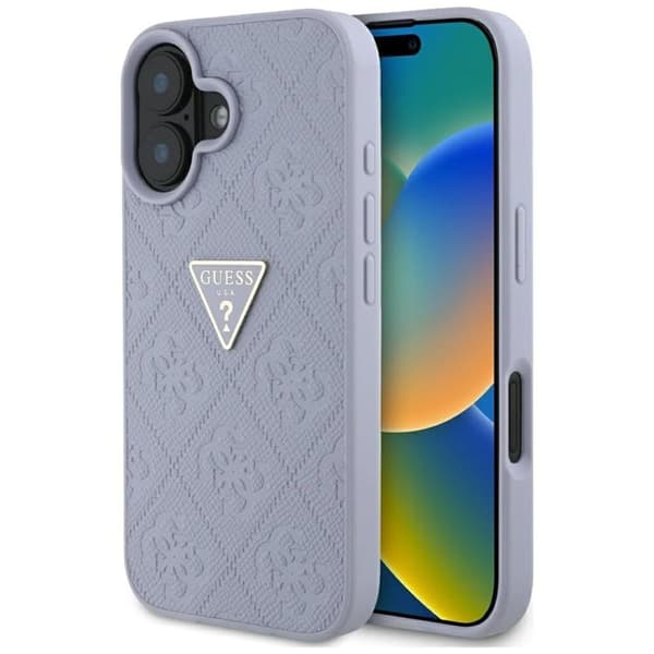 Guess Mobilskal till iPhone 16 Hot Stamp 4G Triangle Logo - Lila Lila