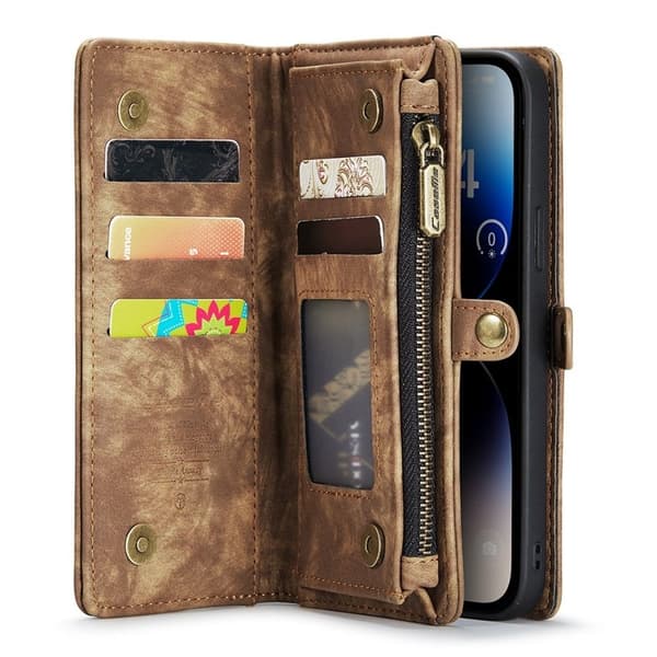 CASEME 008 Series 2-in-1 Plånboksfodral i Konstläder - Brun