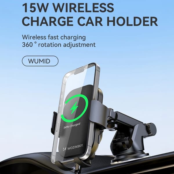 Wozinsky Bilholder Med Biloplader Wumid Magentic - Sort Svart