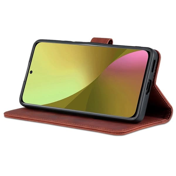 AZNS Xiaomi 12 Lite 5G Plånboksfodral Konstläder - Brun