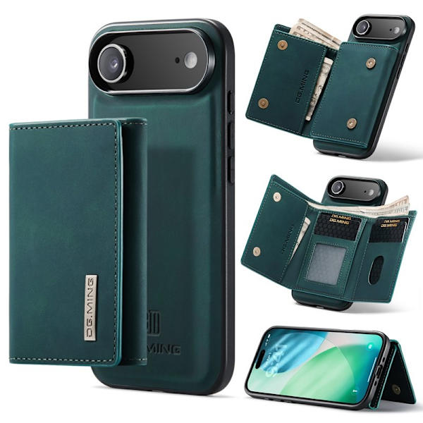 DG.MING iPhone Air Konstläder Plånboksfodral Kickstand Grön