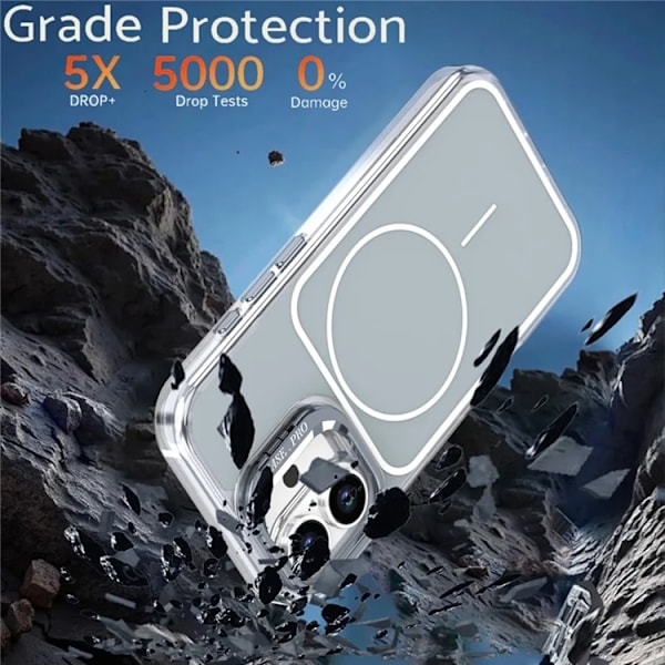Mobilskal till iPhone 16 MagSafe Lens Kickstand med Handrem - Grå Grå