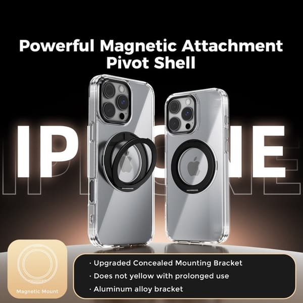 ABEEL Q-LUCK Mobilskal till iPhone 16 Pro Max Shockproof Kickstand Svart