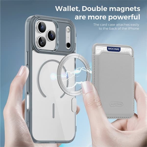 Mobilskal till iPhone 17 Pro Max MagSafe med Korthållare - Titangrå Grå