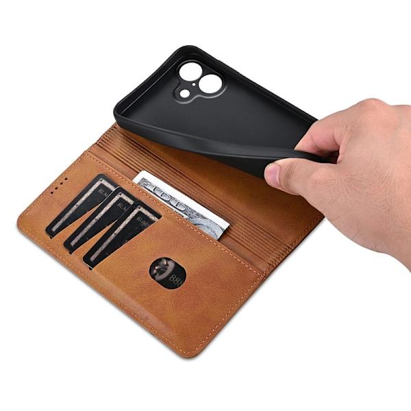 AZNS iPhone 17 Plånboksfodral Konstläder - Brun