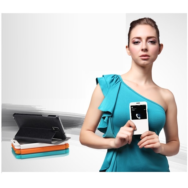 Rock Excel Window Cover Fodral till Samsung Galaxy Note 3 (Vit) Vit