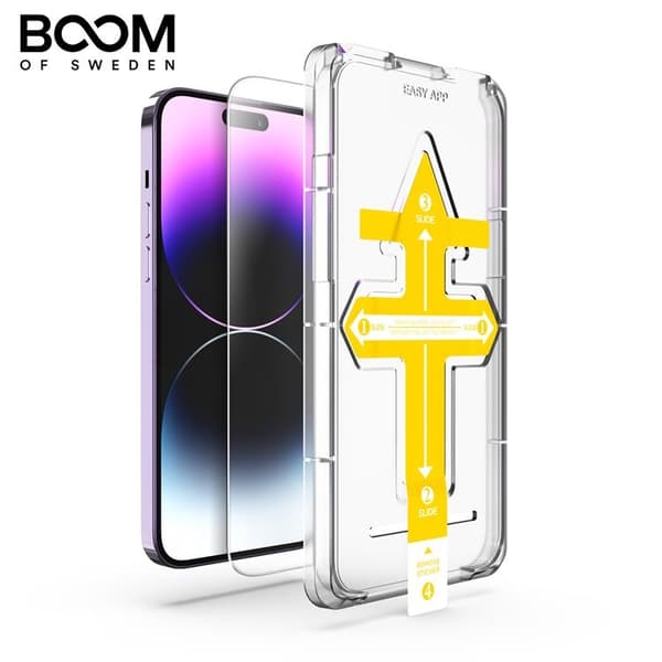 LIVSTIDSGARANTI - BOOM iPhone 13 Pro Max Hærdet Glas Skærmbeskyttelse Transparent