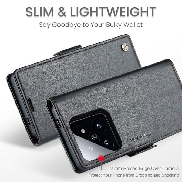 CASEME Xiaomi 14 Pro Plånboksfodral Konstläder RFID-Skydd Svart