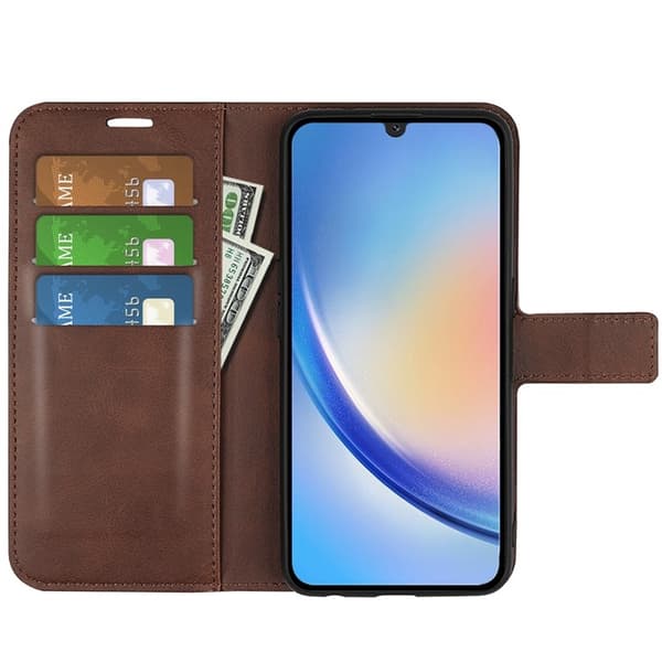 Galaxy A24 4G lompakkokotelo Folio Flip Calf - Ruskea Brun