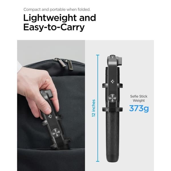 Spigen Bluetooth Selfie Stick Tripod - Sort Svart