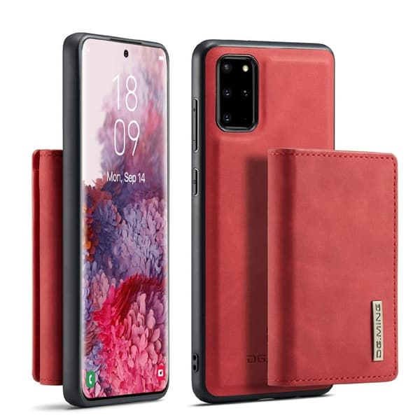 DG.MING Magnetiskt Plånboksfodral till Samsung Galaxy S20 Plus - Röd