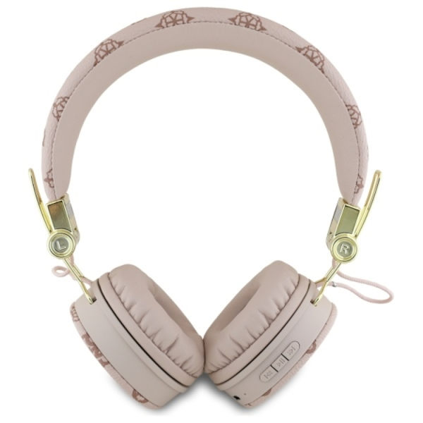 Guess Bluetooth On-Ear ENC Hörlurar Peony Script Round Shape Brun