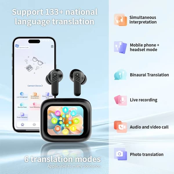 Trådlösa Bluetooth-Hörlurar In-Ear ANC + ENC Smart LX-50 Svart