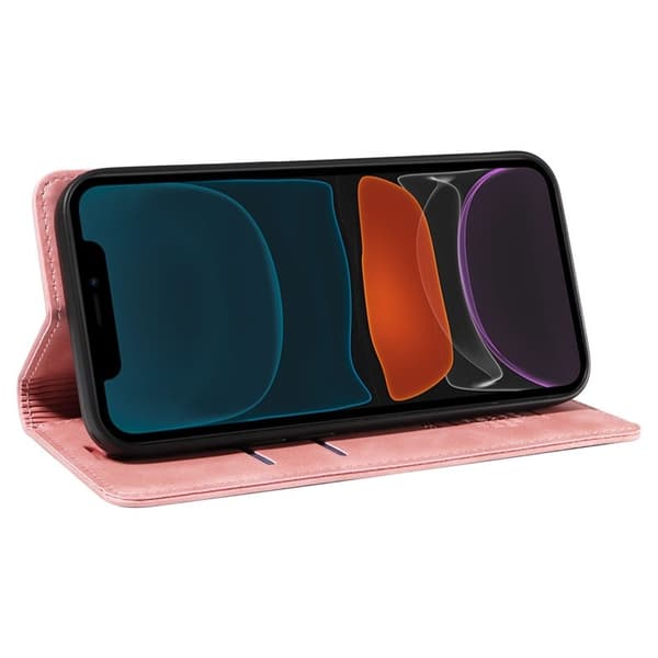 BETOPNICE 003 iPhone 12 / 12 Pro Plånboksfodral Konstläder - Rosa