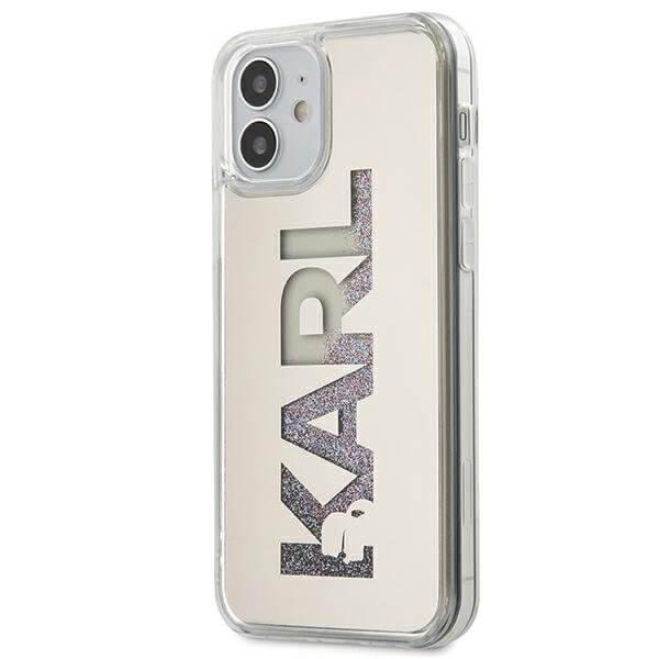 Karl Lagerfeld iPhone 12 Mini Skal Liquid Glitter Karl - Silver Silver