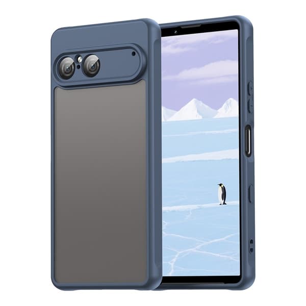 Mobilskal till Sony Xperia 10 VII Frosted Vit - Blå Blå