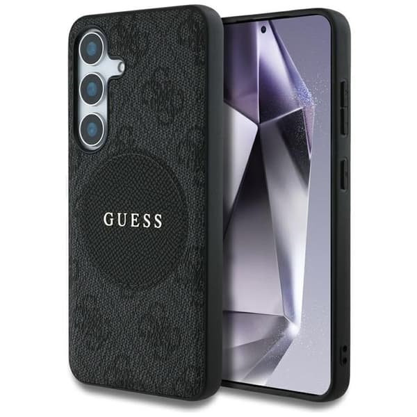 Guess Mobilskal till Galaxy S25 Plus MagSafe Round Patch Classic Logo - Svart Black
