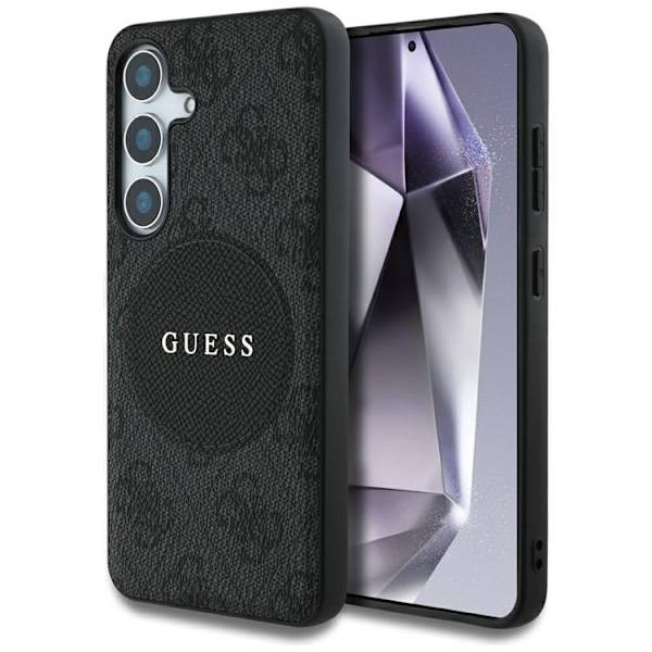 Guess Telefontaske til Galaxy S25 Plus MagSafe Round Patch Classic Logo - Sort Black
