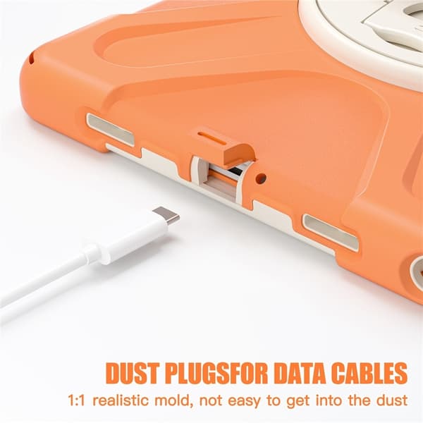 Mobilskal till Galaxy Tab A9 Plus Silikon Rotary Kickstand Orange