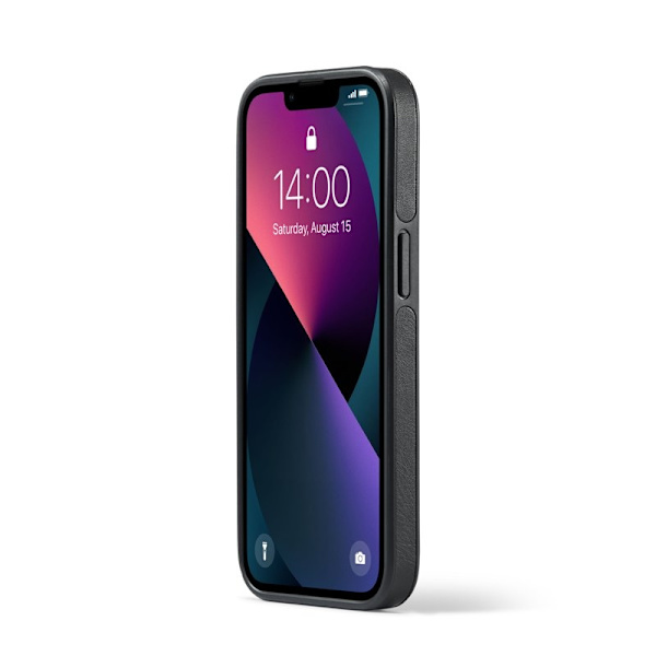 DG.MING Mobilskal till iPhone 14 Scratch-Proof Läder Svart