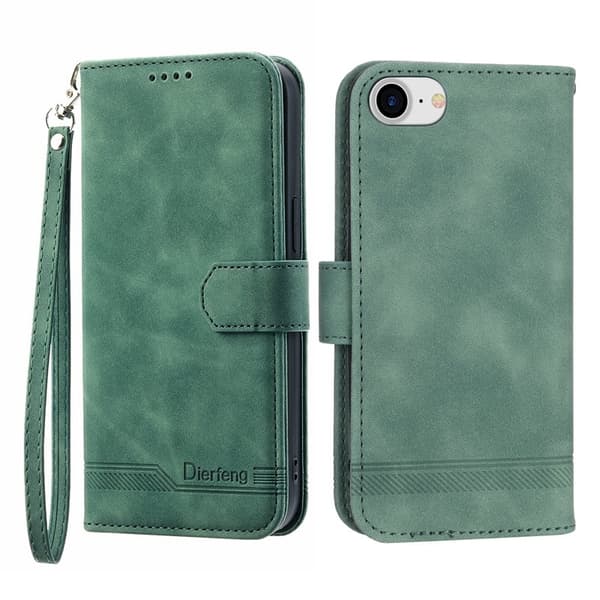DIERFENG DF-03 Plånboksfodral för iPhone 7/8/SE (2020/2022) - Konstläder - Grön