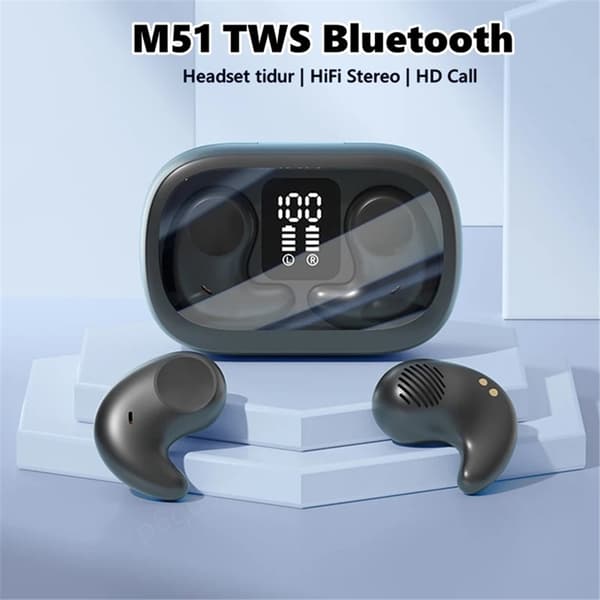 TWS Trådlösa Mini Bluetooth-Hörlurar In-ear Sleep M51 - Vit Vit